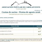 Cuotas de socios · Fiestas de agosto 2026